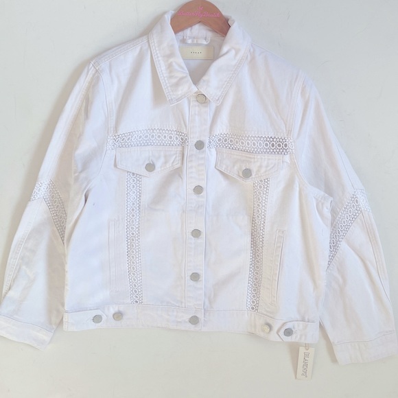 (A8) Blank NYC Infinite Toad Denim Jean Jacket, White, Size Large, NWT - Picture 6 of 12